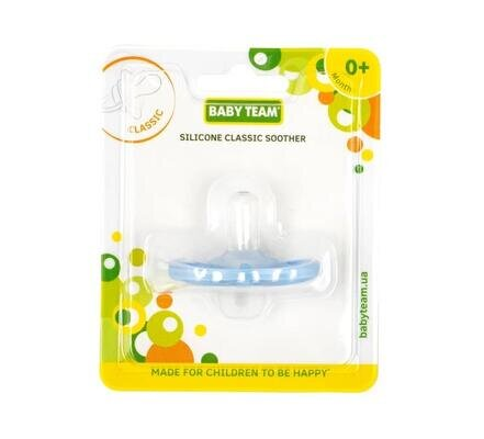 Пустушка силіконова Baby Team 3055 класична з народження, 1 шт