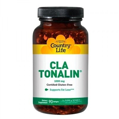 Кон'югована лінолева кислота Country Life CLA Tonalin (тоналін) 1000 мг, 90 м'яких капсул