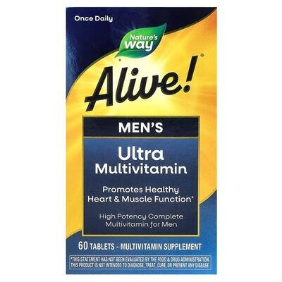 Мультивітаміни Nature's Way Alive! Men's Ultra Potency для чоловіків, 60 таблеток