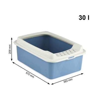 Туалет Rotho MyPet Cat Toilet Bonnie ECO відкритий для котів з рамкою, колір блакитний