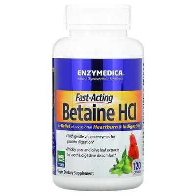 Бетаїн гідрохлорид Enzymedica Betaine HCI, 120 капсул