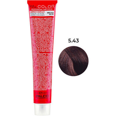 Крем-фарба для волосся Palco Professional Color № 5.43 світло-коричневий мідне золото, 100 мл