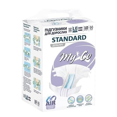 Підгузки для дорослих MyCo Standard, розмір L/3, 10 штук