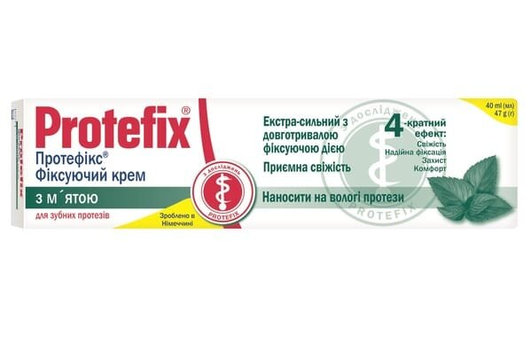 Протефікс фіксуючий крем з м'ятою д/зуб. протезів, 40 мл