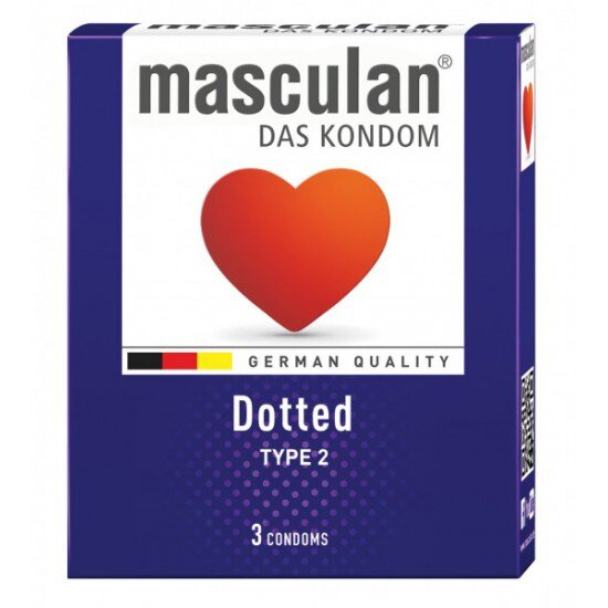 Презервативи Masculan Dotted тип 2 з пухирцями, 3 штук