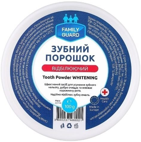 Зубний порошок Family Guard Відбілюючий, 100 г