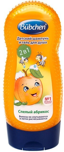 Шампунь і гель для душу Bubchen 2 в 1 Стиглий абрикос, 230 мл