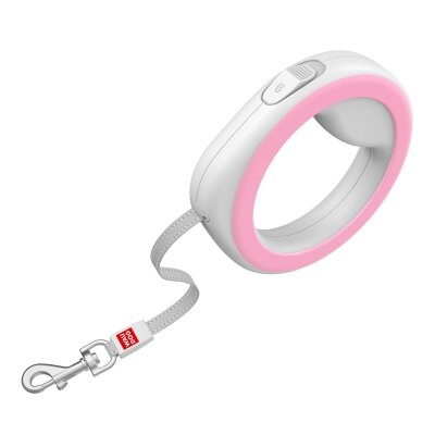 Повідець-рулетка для собак Collar WAUDOG 81277 кругла, XS-M, до 25 кг, 2,9 м, рожева