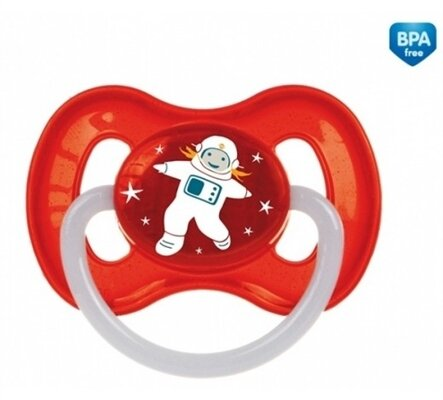Пустушка латексна Canpol Babies 23/222_red Space кругла 6-18 місяців, 1 шт