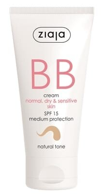ВВ Крем для обличчя Ziaja SPF15 для нормальної та сухої шкіри натуральний відтінок, 50 мл