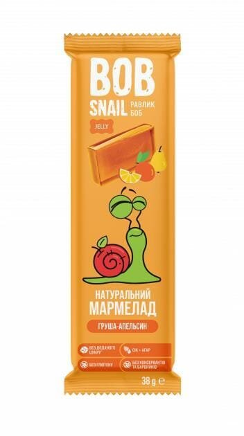 Мармелад Bob Snail Jelly грушево-апельсиновий, 38 г