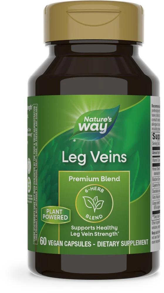 Підтримка при варикозі ніг Nature's Way Leg Veins, 60 веганських капсул
