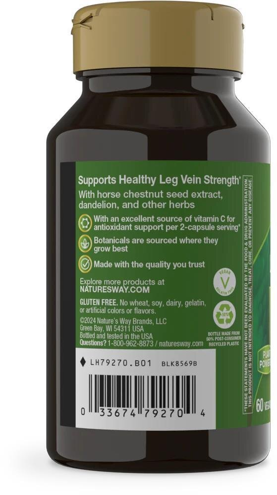 Підтримка при варикозі ніг Nature's Way Leg Veins, 60 веганських капсул