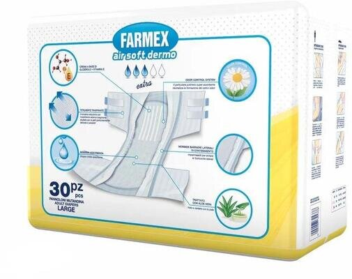 Підгузки для дорослих Farmex Premium Air Soft Dermo Extra, розмір L, 30 штук