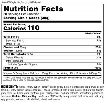 Протеїн Universal Nutrition Animal 100% Whey Protein шоколад, 1810 г
