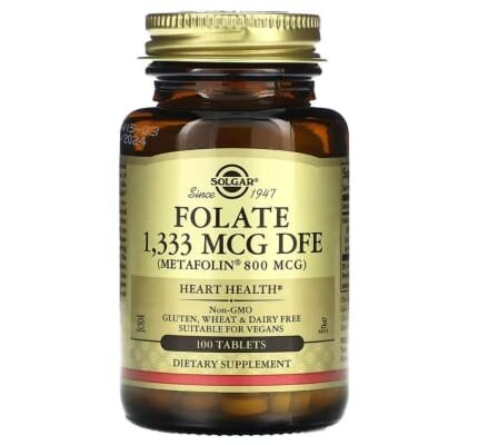Фолат Solgar Folate 1,333 мкг DFE (Metafolin 800 мкг) таблетки №100