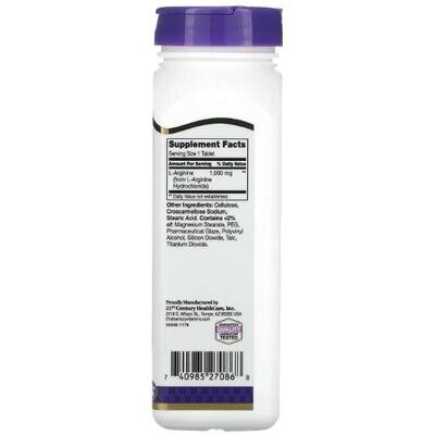 L-Аргінін 21st Century L-Arginine 1000 мг, 100 таблеток