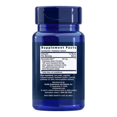 Ресвератрол Life Extension Resveratrol 100 мг, 30 вегетаріанських капсул