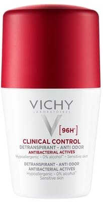 Дезодорант-антиперспірант кульковий Vichy 96h Clinical Control проти надмірного потовиділення та запаху, 50 мл