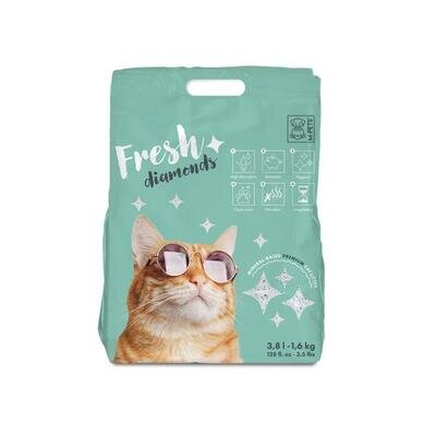 Наповнювач для котячого туалету M-Pets Fresh Diamonds силікагелевий без ароматизатора, 1,6 кг (3,8 л)