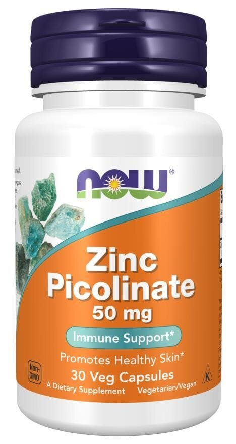 Цинк піколінат NOW Zinc Picolinate 50 мг вег. капсули №30