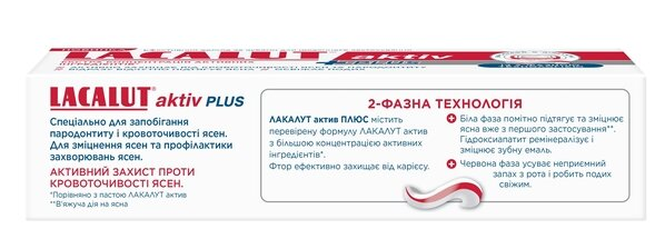 Зубна паста Lacalut Aktiv Plus, 75 мл