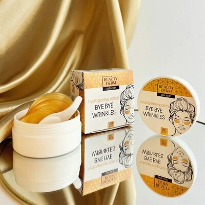 Патчі для шкіри навколо очей Beauty Derm золоті гідрогелеві Bye Bye wrinkles, 60 шт
