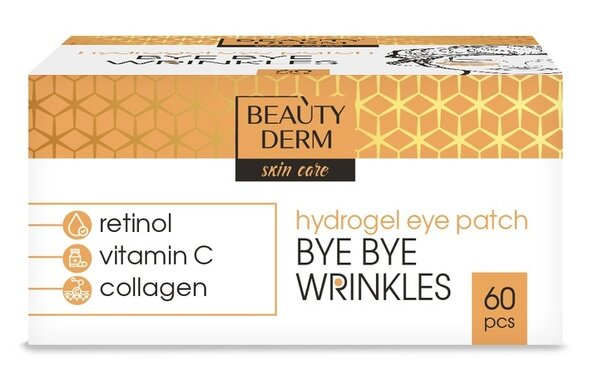 Патчі для шкіри навколо очей Beauty Derm золоті гідрогелеві Bye Bye wrinkles, 60 шт