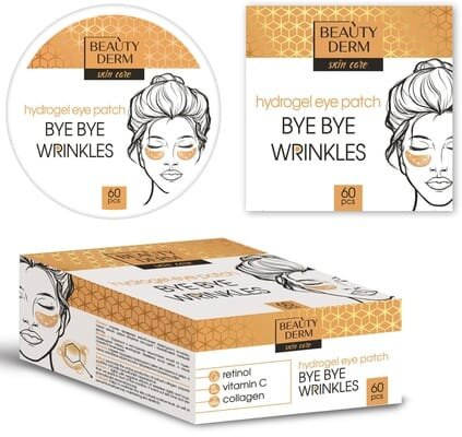 Патчі для шкіри навколо очей Beauty Derm золоті гідрогелеві Bye Bye wrinkles, 60 шт