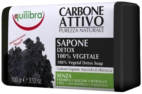 Мило для тіла Equilibra Carbone Attivo Detox з активованим вугіллям, 100 г