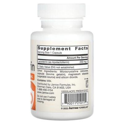 Лактоферин Jarrow Formulas Lactoferrin 250 мг, 60 капсул