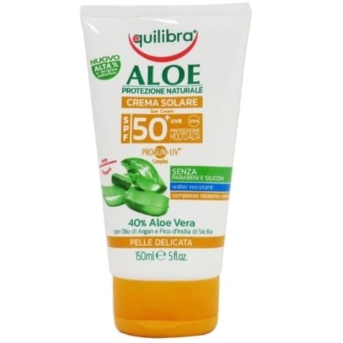 Крем сонцезахисний для тіла Equilibra Алое SPF50+ водостійкий, 150 мл
