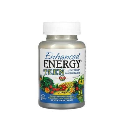 Мультивітаміни для підлітків KAL Enhanced Energy Teens, 60 вегетеріанських капсул