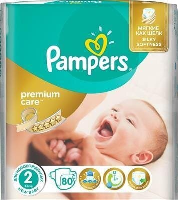 Підгузки дитячі Pampers Premium Care розмір 2, 3-6 кг, 80 шт
