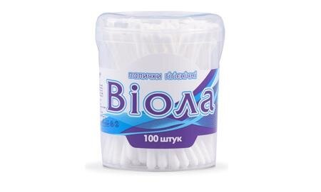 Ватні палички Віола в круглій банці, 100 штук