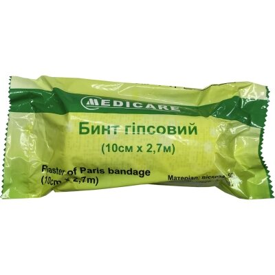 Бинт гіпсовий Medicare Plaster of Paris bandage10 см х 2,7 м