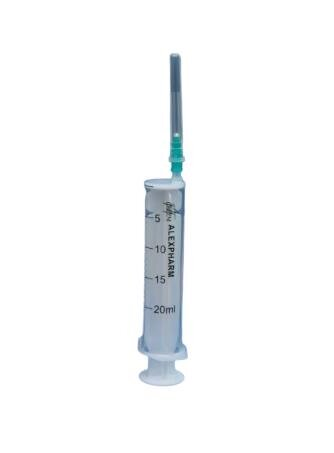 Шприц 20 мл Alexpharm 2-х компонентний з голкою 21G (0,8 х 40 мм), 1 штука