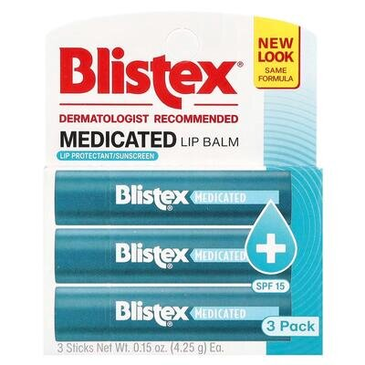 Набір Blistex Бальзам для губ загоювальний сонцезахисний SPF 15, 3 шт х 4,25 г