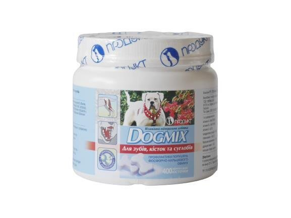 Вітаміни для собак Dogmix для зубів, кісток і суглобів, 400 таблеток