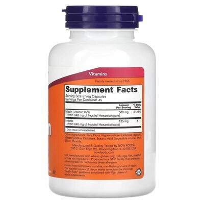 Ніацин NOW Flush-Free Niacin 250 мг вег. капсули №90