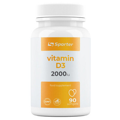 Вітамін Д3 Sporter Vitamin D3 2000 ME, 90 м'яких гелевих капсул
