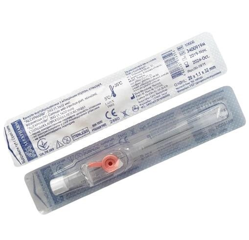 Канюля внутрішньовенна Alexpharm, 20G, рожева, 1 штука