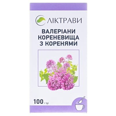 Валеріани кореневища з коренями по 100 г у пач. з внут. пак.