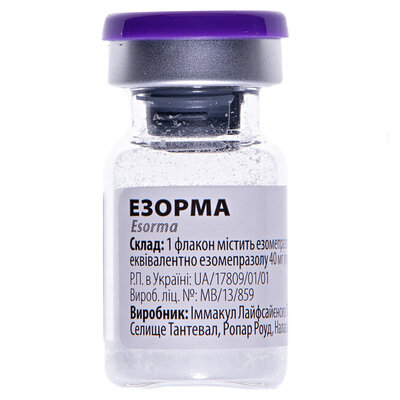 Езорма порошок для р-ну д/ін. та інф. по 40 мг №1 у флак.