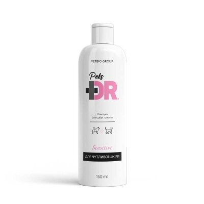 Шампунь VetBio Dr. Pets Sensetive для чутливої шкіри для собак та котів, 150 мл