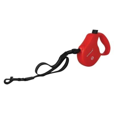 Рулетка Collar control 20 кг світловідбиваюча стрічка трос, червона, 5 м