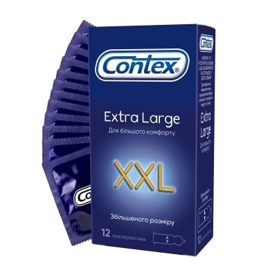 Презервативи латексні Contex Extra Large XXL збільшеного розміру, 12 штук