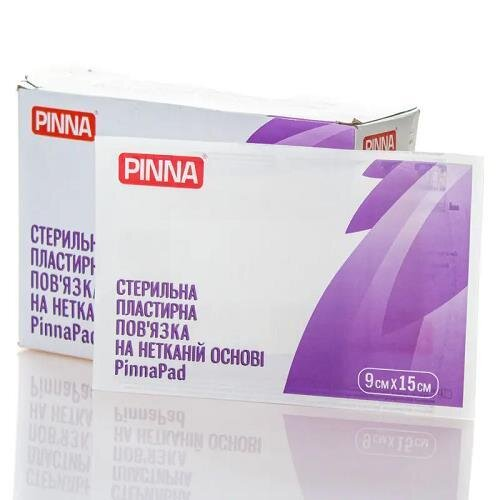 Пов'язка пластирна PinnaPad 9 см х 15 см на нетканій основі стерильна, 1 штука