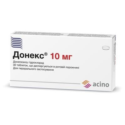 Донекс таблетки, дисперг. в рот. порож. по 10 мг №30 (10х3)