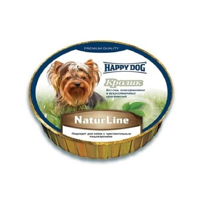 Корм вологий для собак Happy Dog Schale NaturLine Kaninchen паштет з м'ясом кролика, 85 г